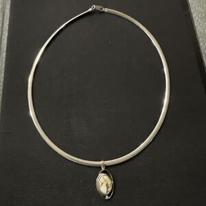 New Gold in Quartz 14k White Gold Pendant & Reversible 925 Silver Omega Necklace